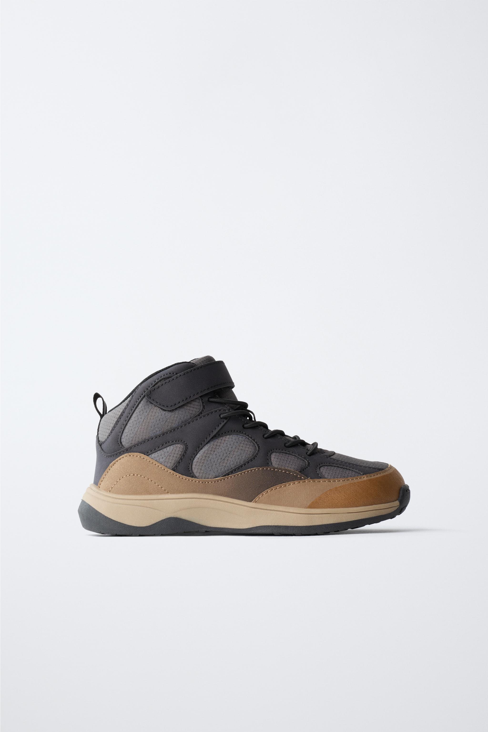 CONTRAST HIGH-TOP SNEAKERS